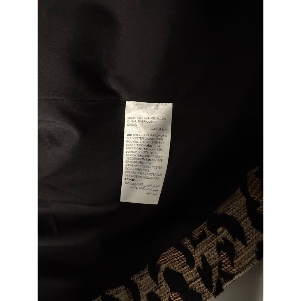 Chico's Women Jacket Size 2, US 12, L, Leopard Moto Jacquard Animal Print Edgy - Picture 6 of 9